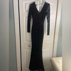 Black long sleeve lace dress (small) Brooke Lace V Neck Formal Dress